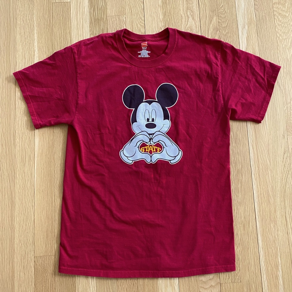 Hanes Unisex Mickey Mouse Rex  Cotton Short Sleeve Tee Shirt / Size M